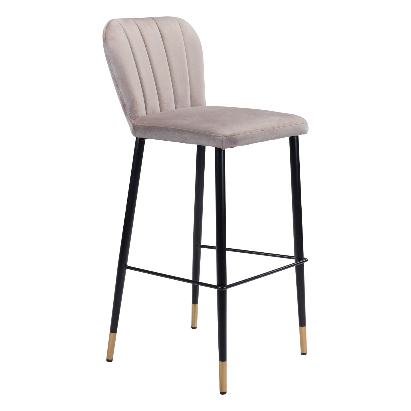 Modern Home 40.5&#x22; Gray and Black Modern Style Upholstered Bar Chair