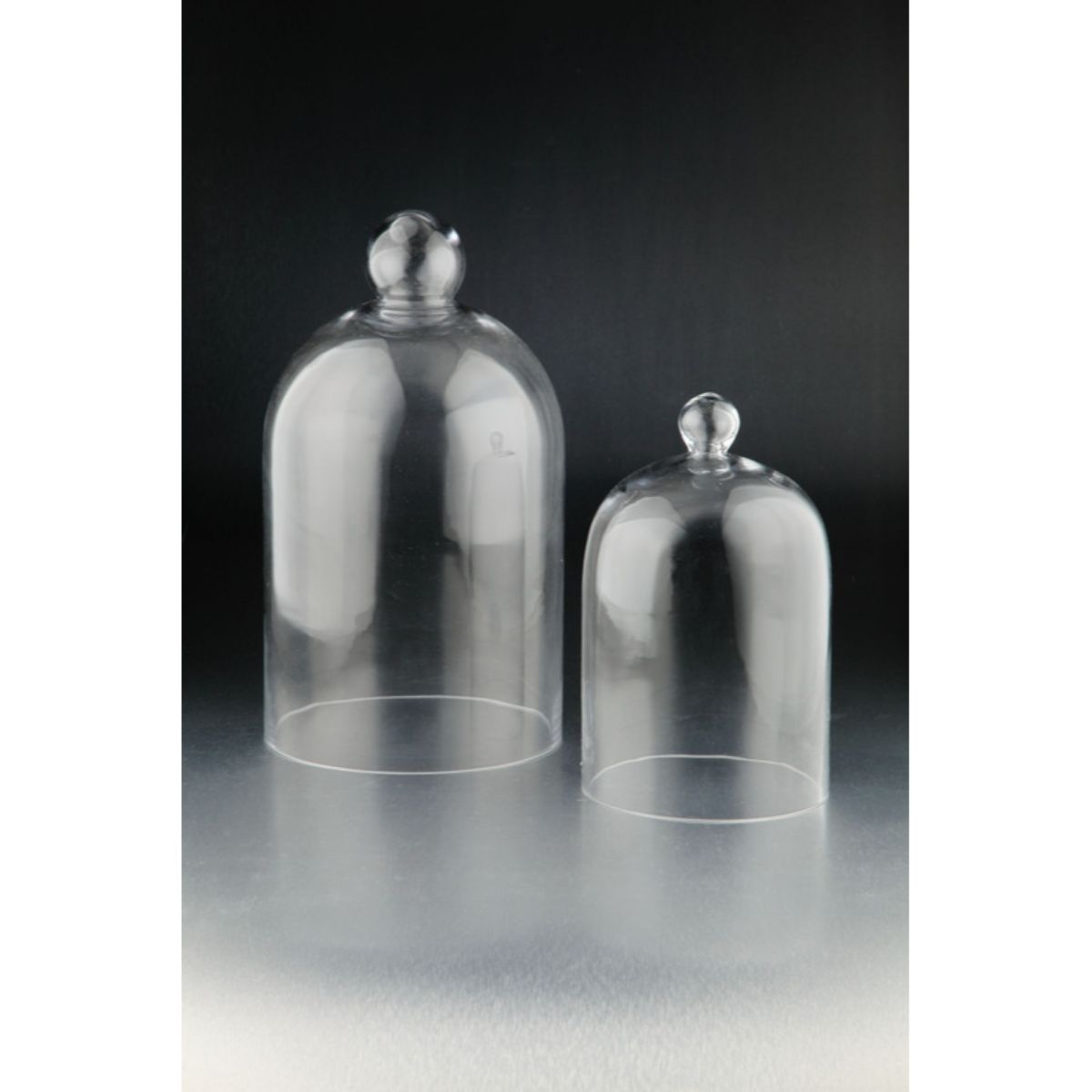 CC Home Furnishings Set of 2 Clear Glass Cloches Tabletop Decor 12&#x22;