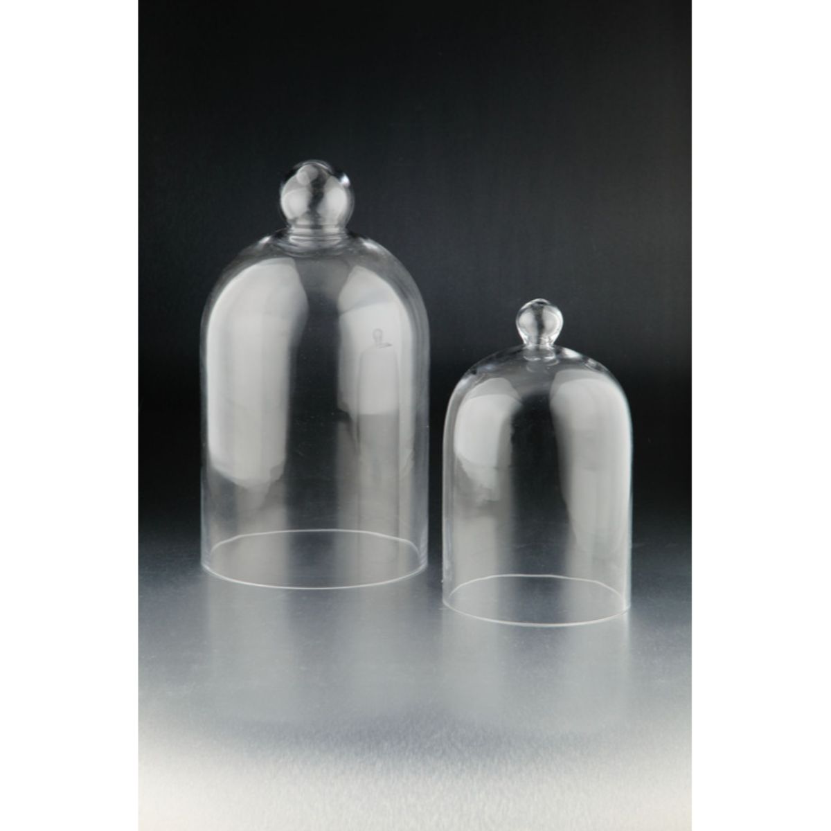 CC Home Furnishings Bell Jar Handcrafted Glass Decorations - 16" - Set of 2
