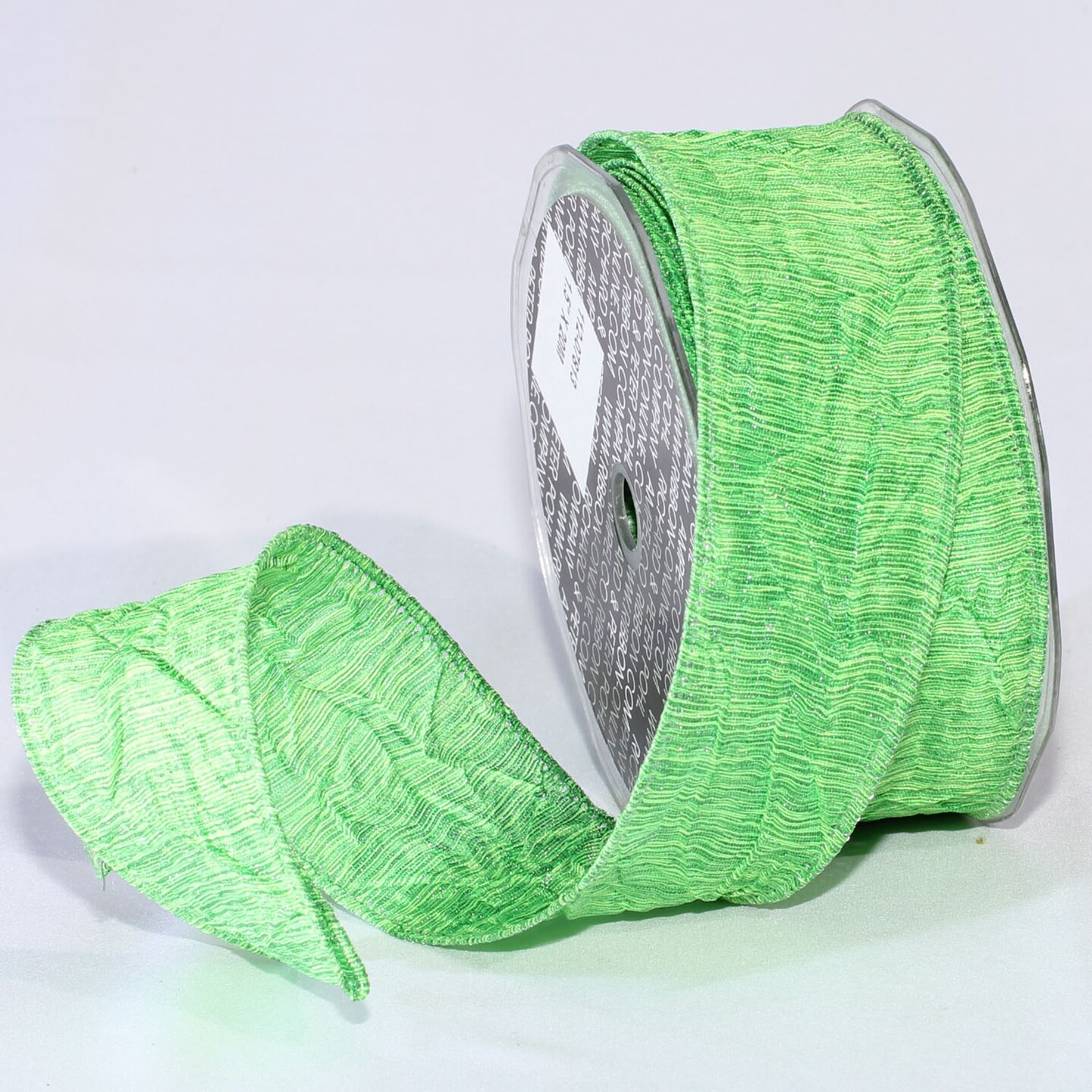 The Ribbon People Green Silky Crinkle Wired Edge Craft Ribbon 1.5&#x22; x 44 Yards