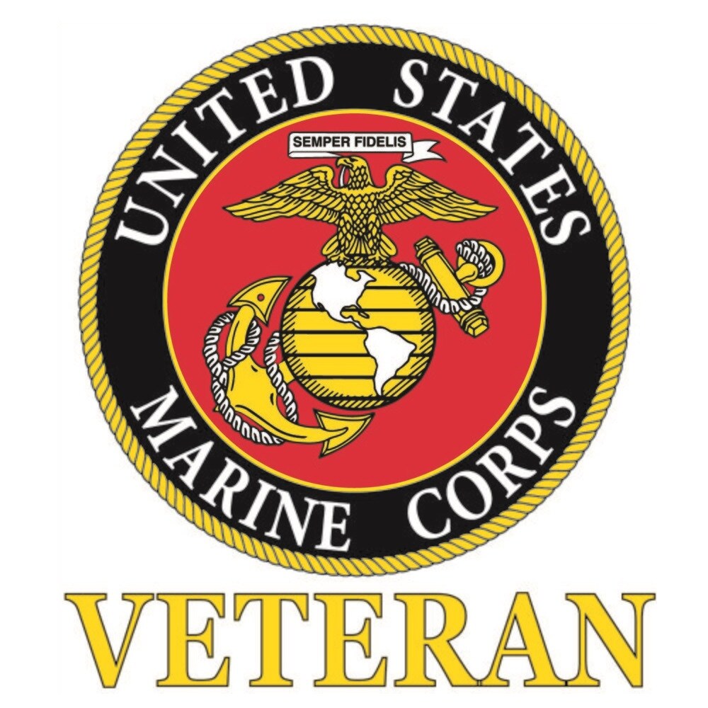 Patriotic USMC Veteran Sticker (3&#x22;x4-1/4&#x22;)