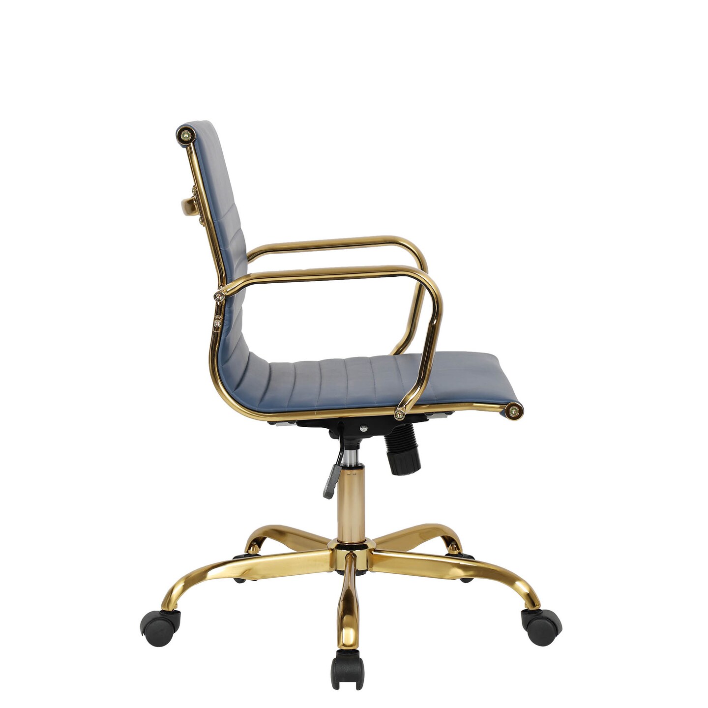 LeisureMod Harris Office Chair with Gold Frame