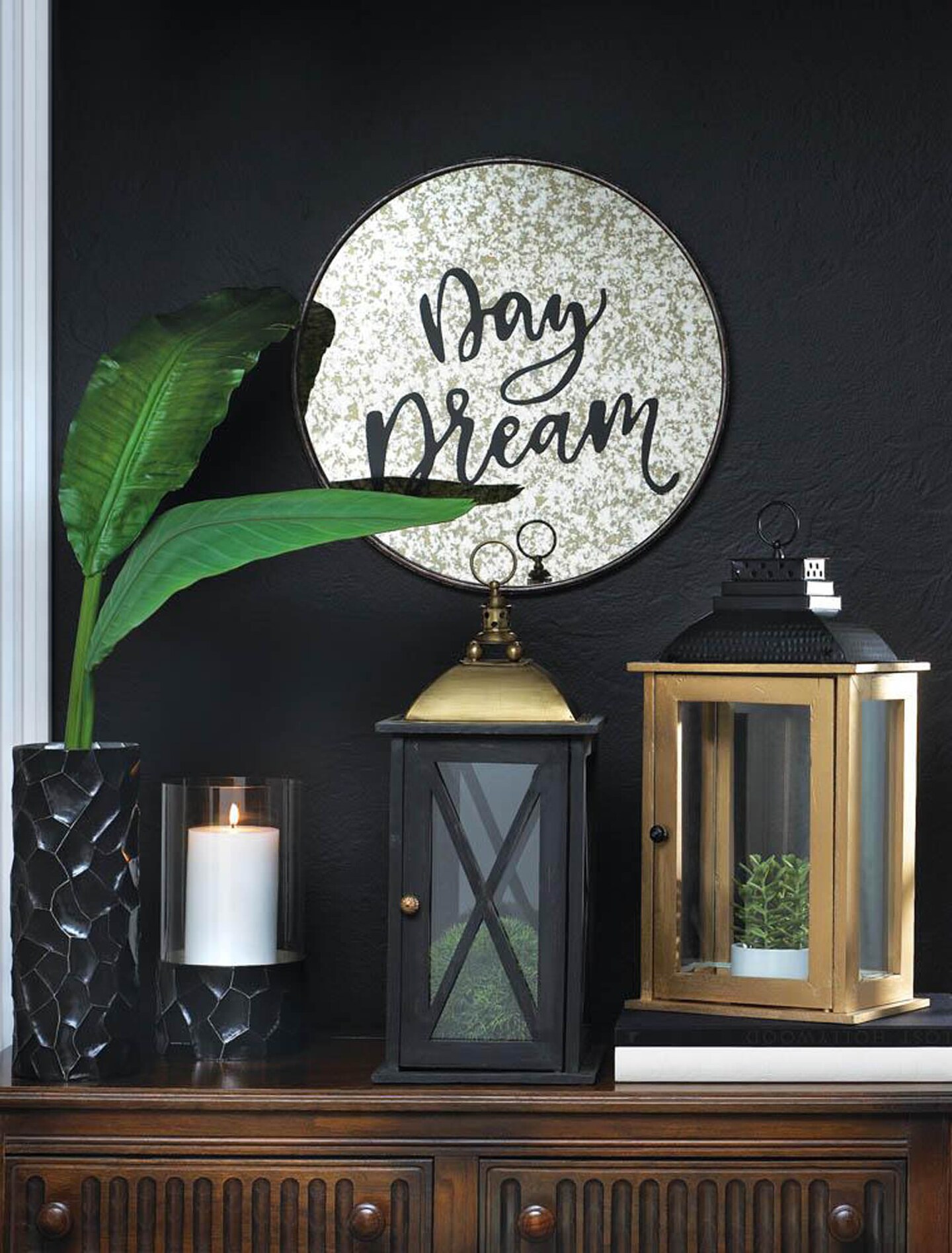 Nikki Chu Home Decorative Black Hammered Sheet Metal Vase - 13.5 inches