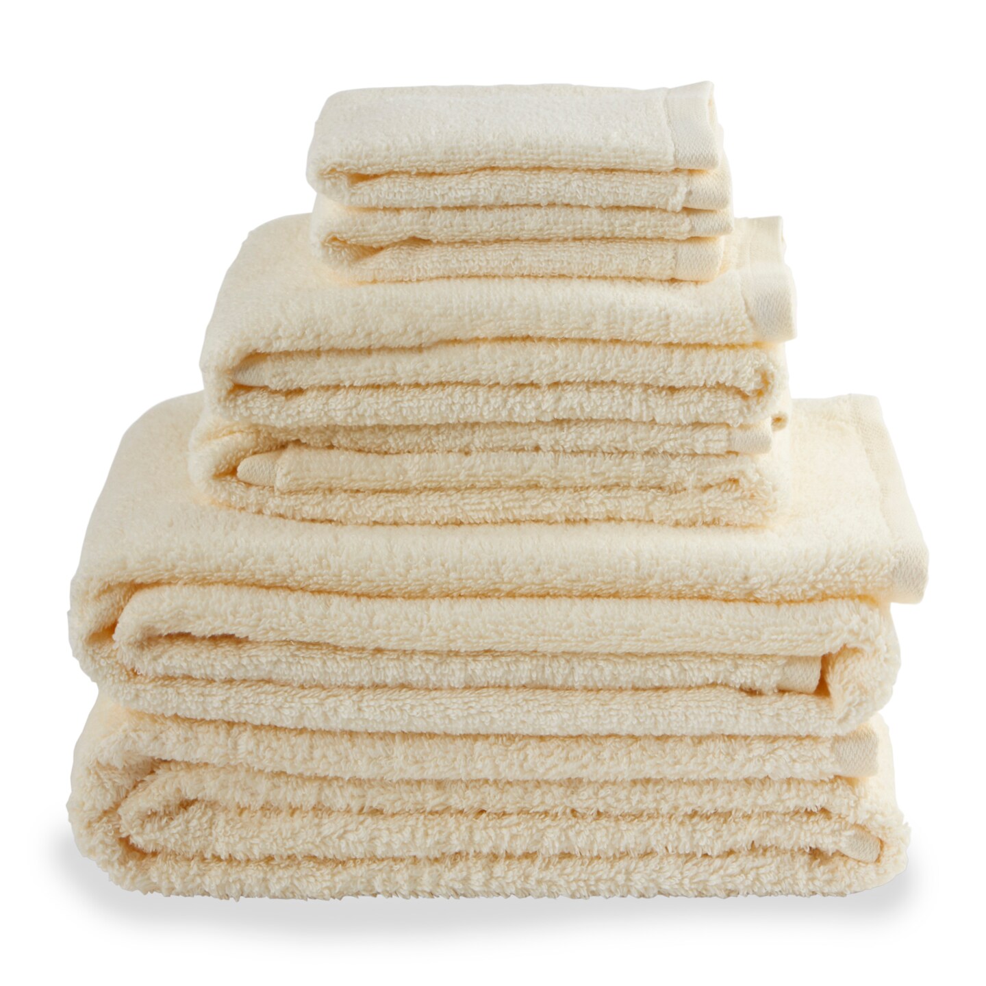 Contemporary Home Living Set of 6 Beige Bath Towels 50"