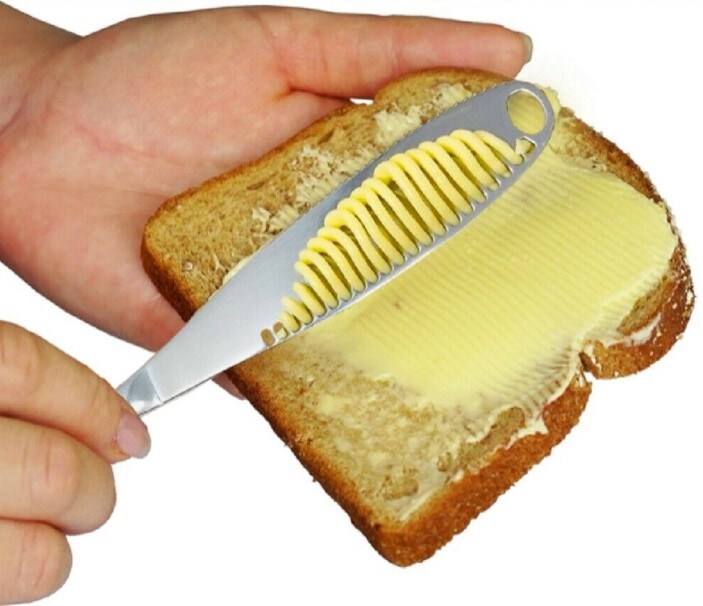 Smilegive 3 in 1 Stainless Steel Curler Butter Spreader Knife
