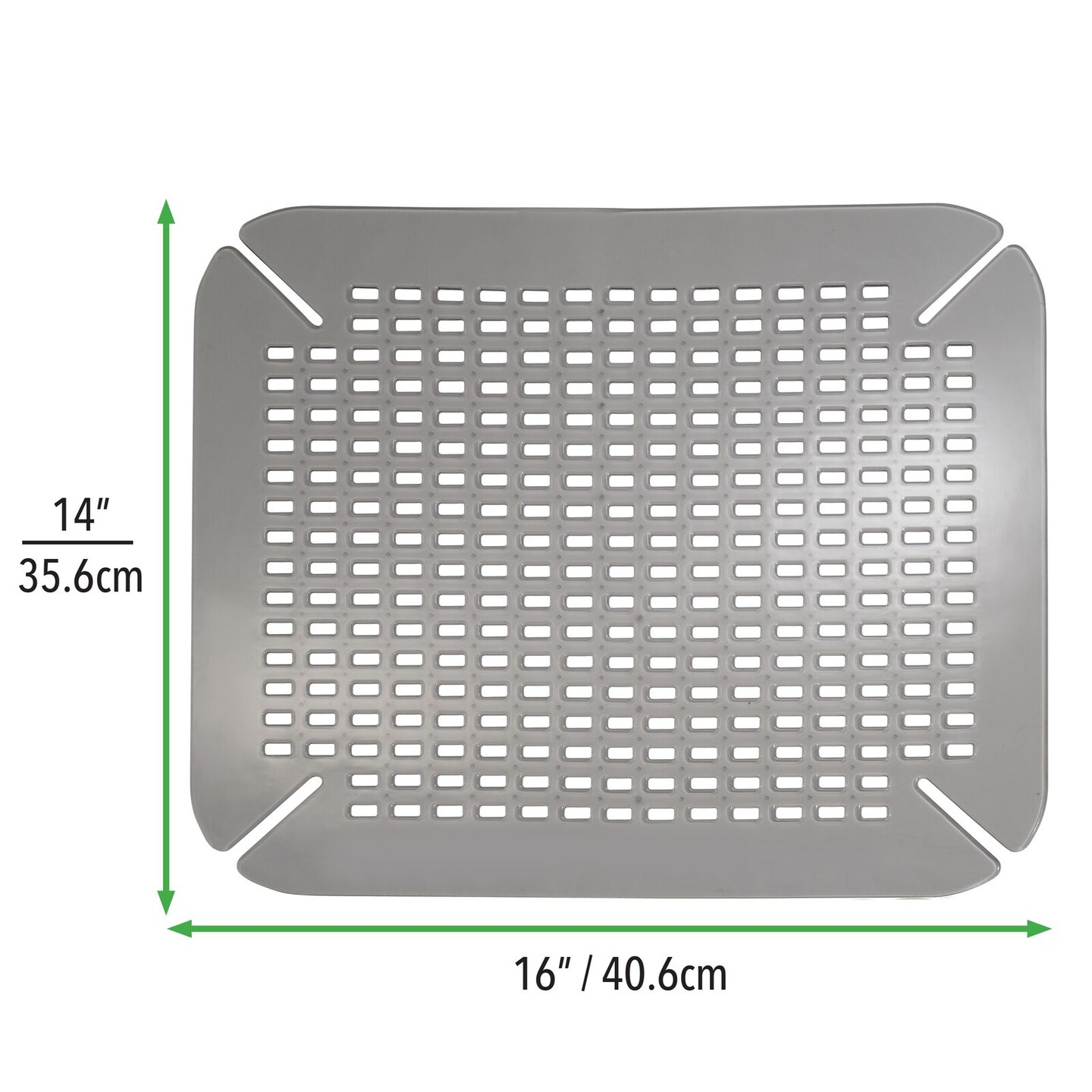 mDesign Adjustable Plastic Kitchen Sink Protector Mat, Large