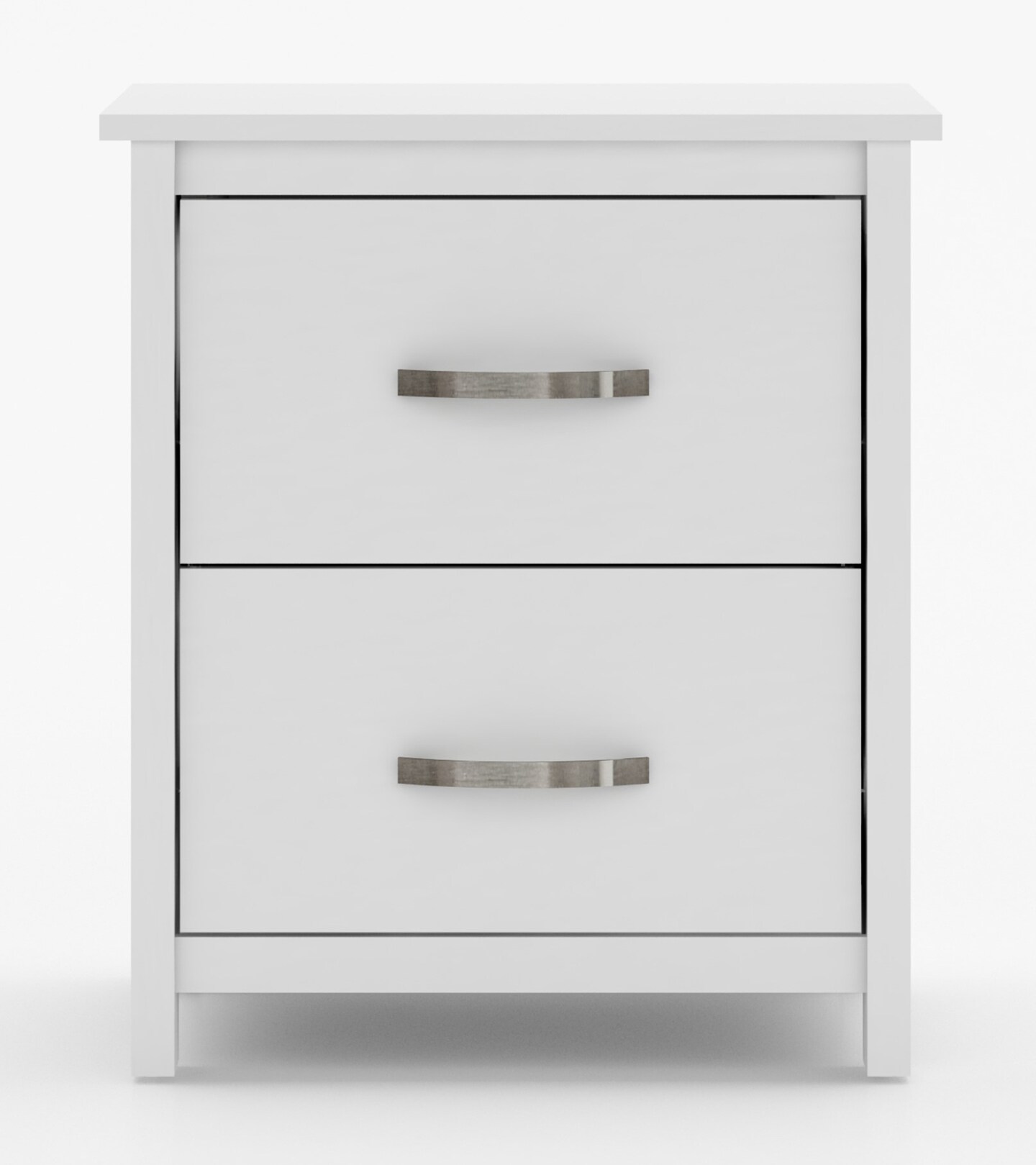 Layton 2-Drawer Matte White Nightstand (21.9" x 15.7" x 19.1")