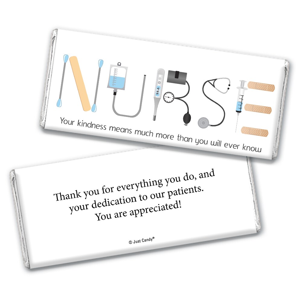 24ct Nurse Appreciation Week Thank You Wrappers Only for Chocolate Bars by Just Candy