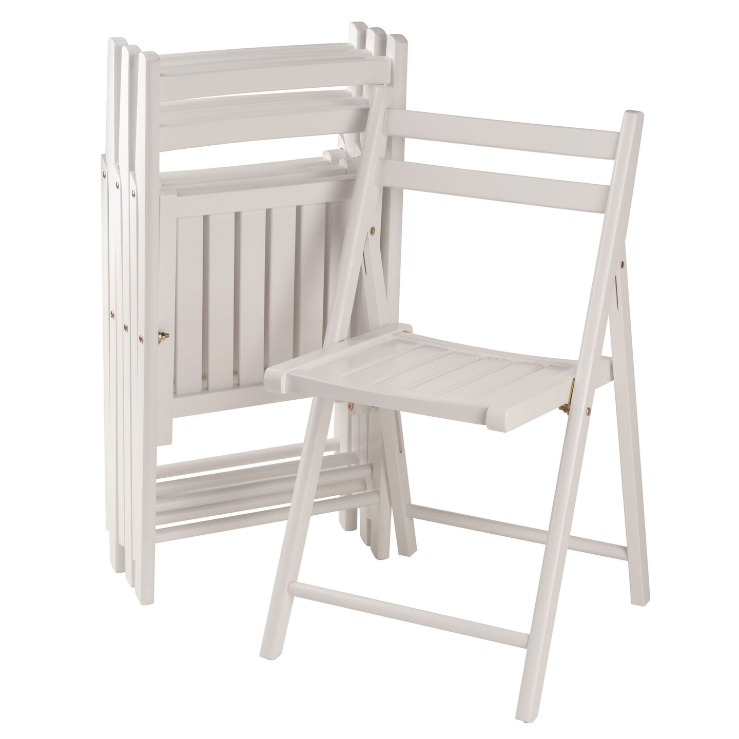 Contemporary Home Living Robin 4-PC Folding Chair Set White
