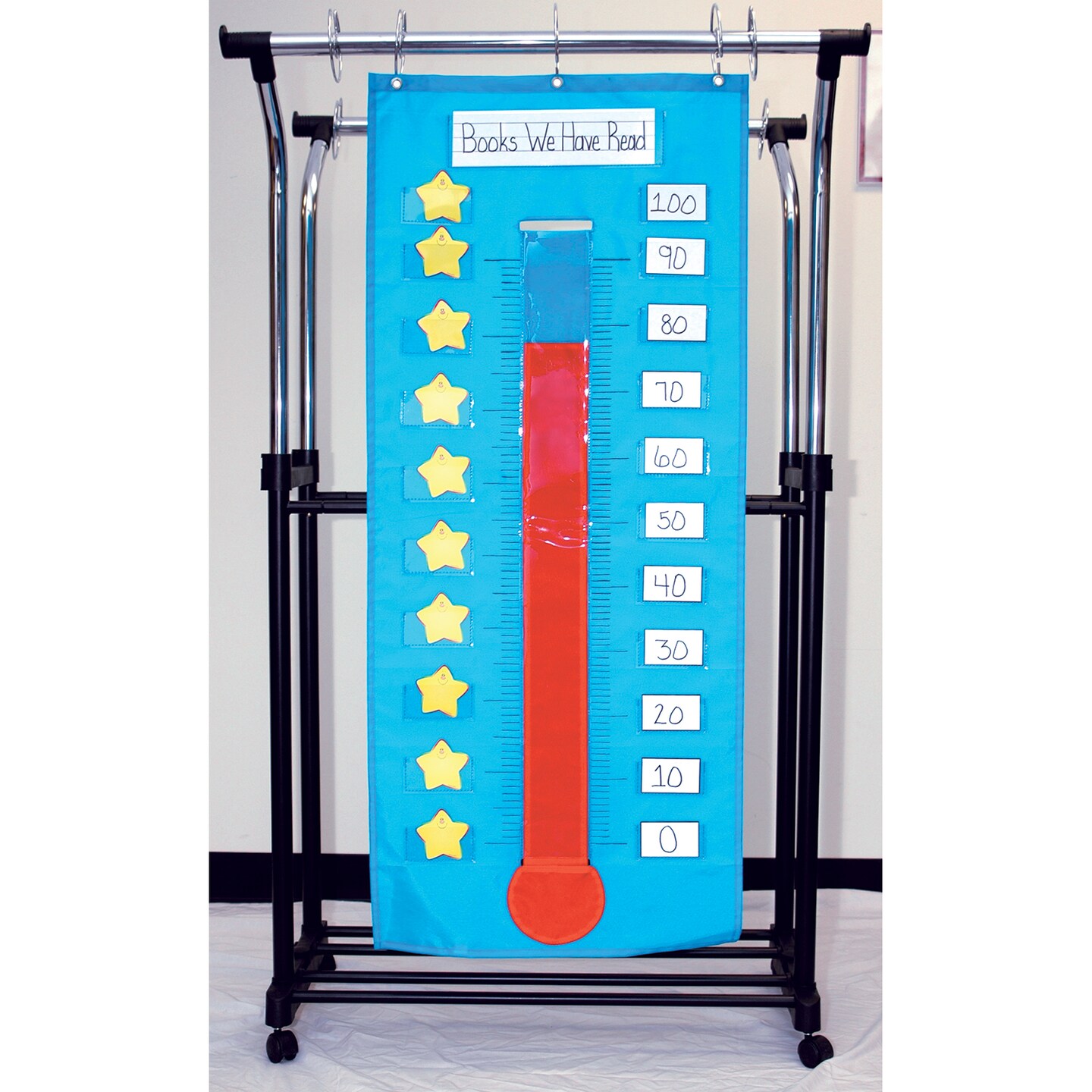 Carson Dellosa Thermometer and Goal Tracker Pocket Chart, Goal Tracker for Classroom, Thermometer and Temperature Tracker and Goal Chart, Perfect for Classroom Goal Tracking