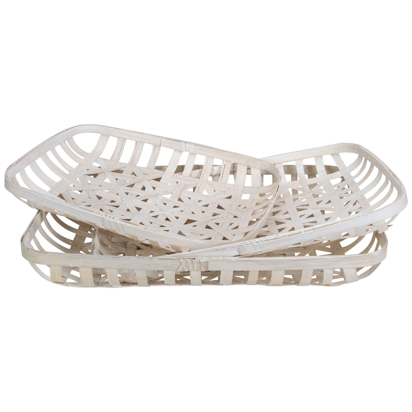 Northlight Set of 3 White Rectangular Lattice Tobacco Table Top Baskets