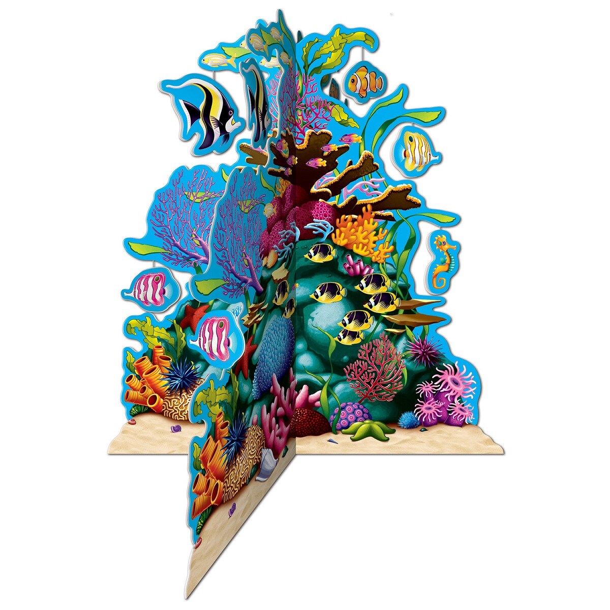 Party Central Club Pack of 12 Blue and Pink 3D Coral Reef Party Centerpiece Decors 10"