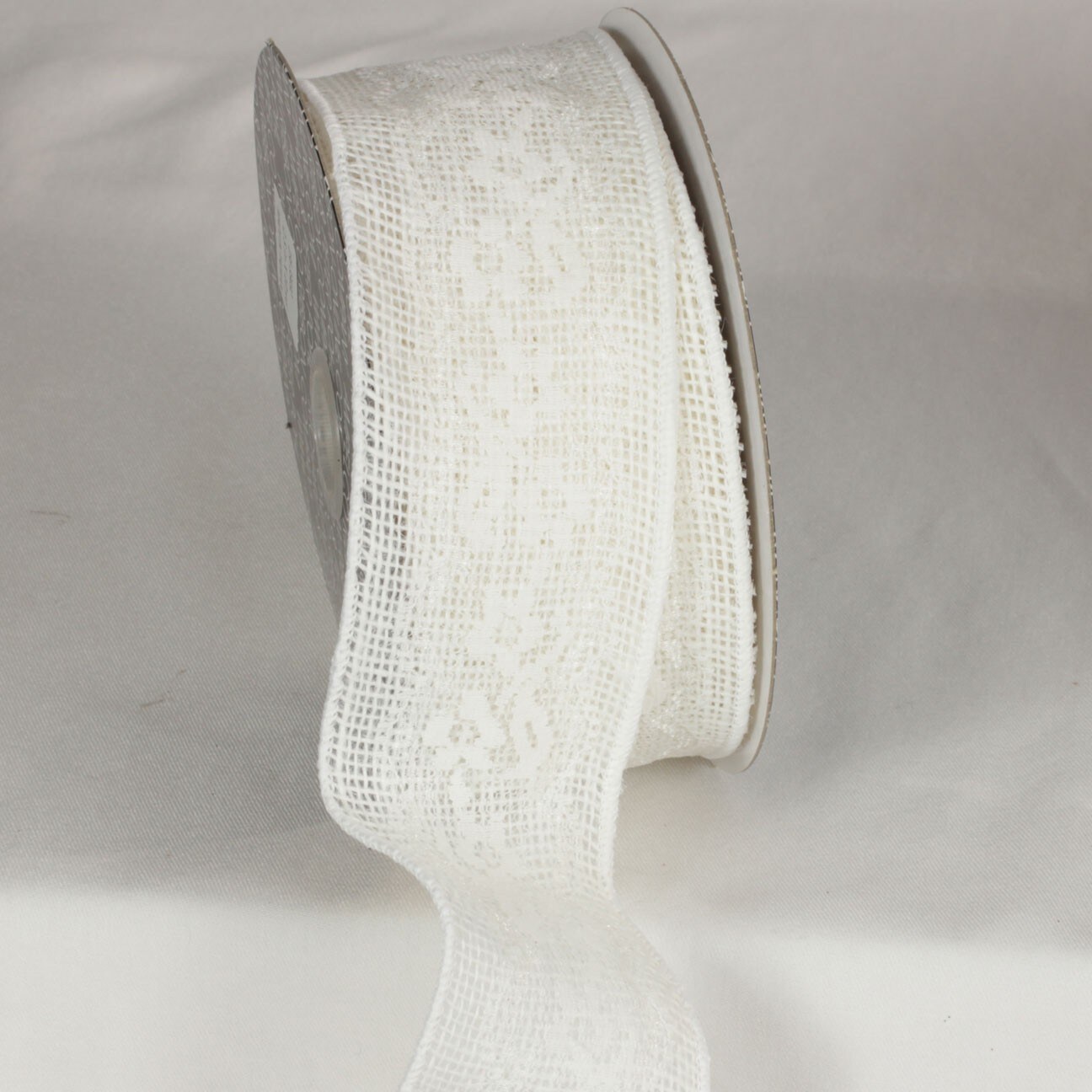 The Ribbon People White Solid Floral Motif Lace Craft Ribbon 2.5" x 10 Yards