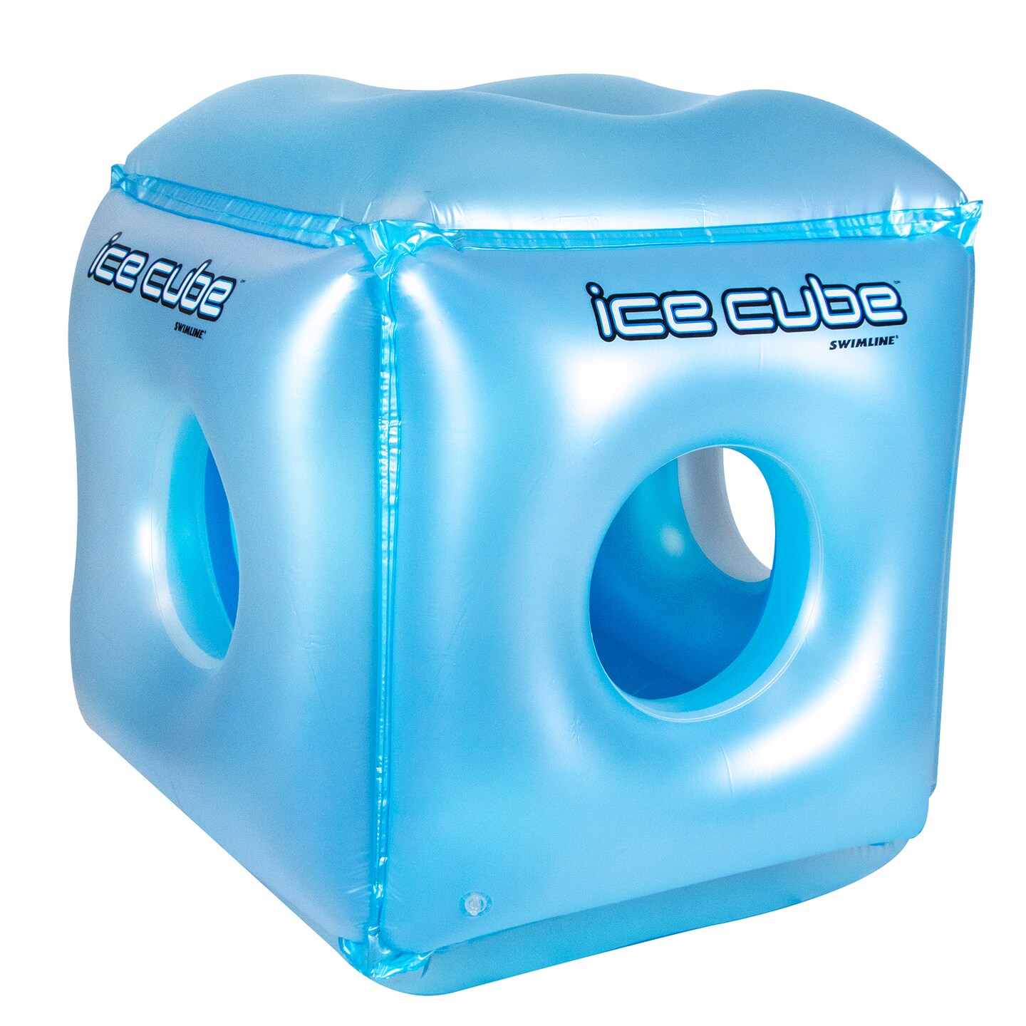 Swim Central 49&#x22; Blue Inflatable Ice Cube Habitat Swimming Pool Float