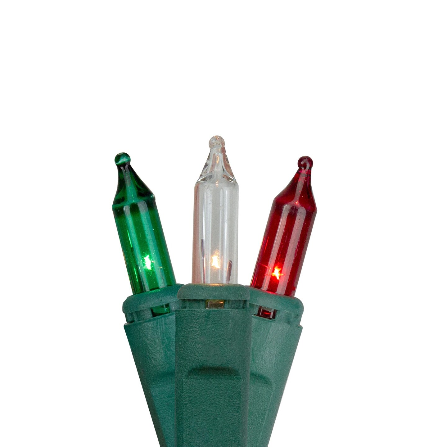 Hofert Everglow Chasing Mini Christmas Lights - Red, Green and Clear - 48ft Green Wire - 140ct