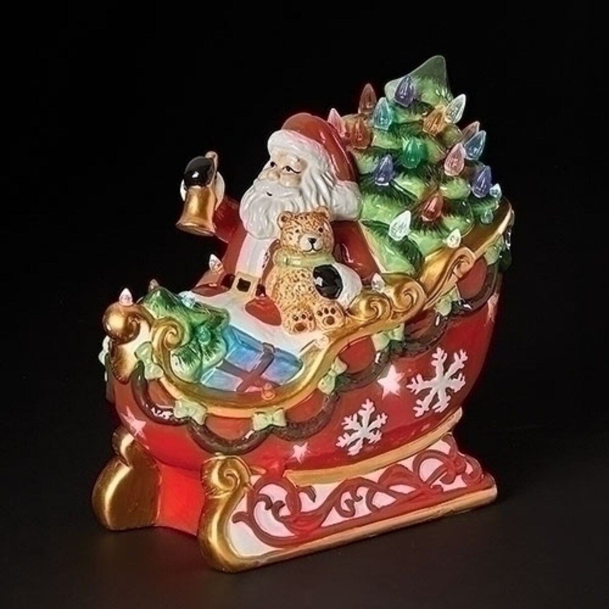Roman 10" LED Lighted Santa in Sleigh Christmas Figurine Michaels