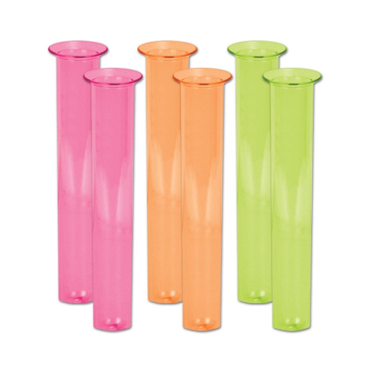 Party Central Club Pack of 72 Pink and Orange Neon Test Tube Shot Glass Party Favors 2 oz.