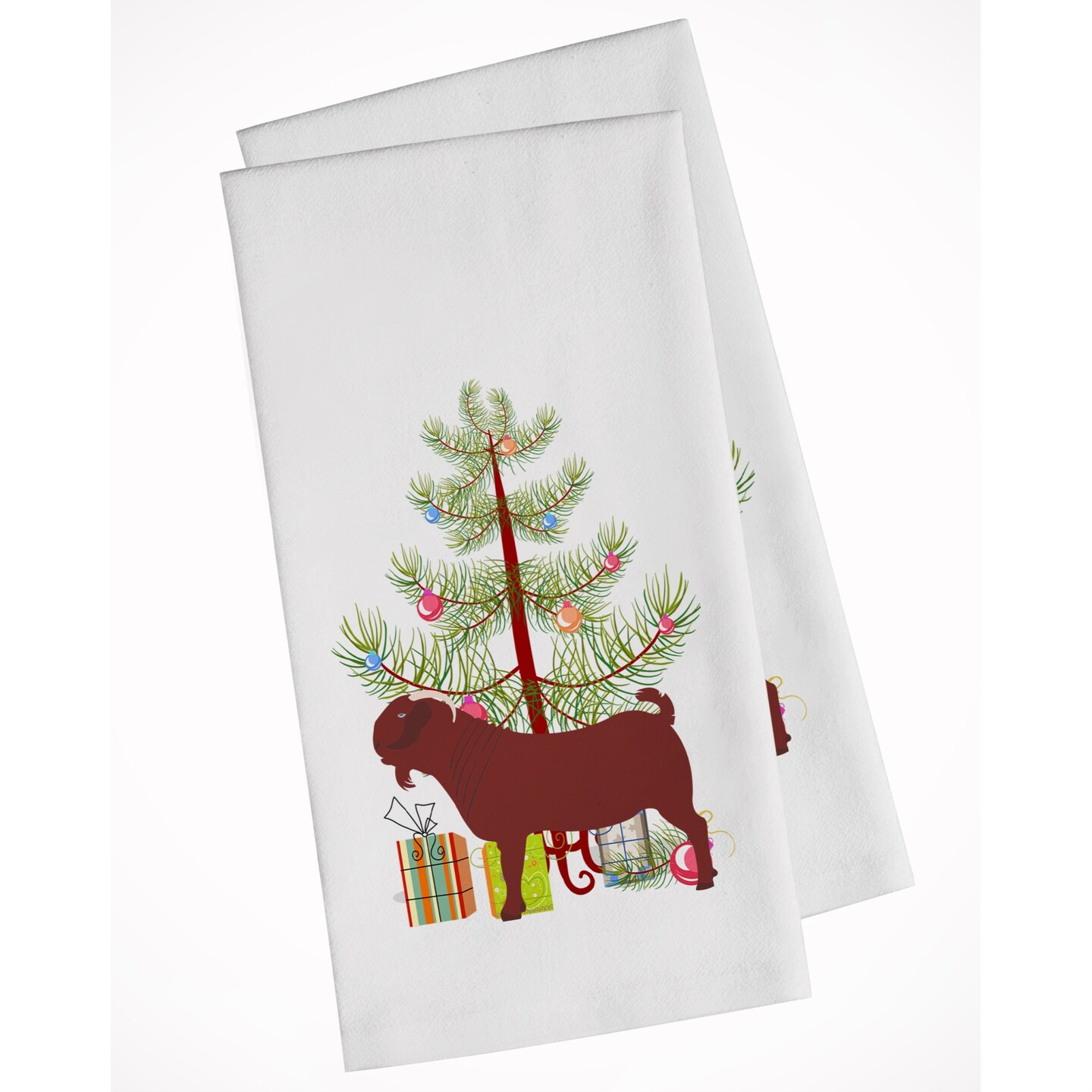 Kalahari Red Goat Christmas White Kitchen Towel Set of 2 Michaels