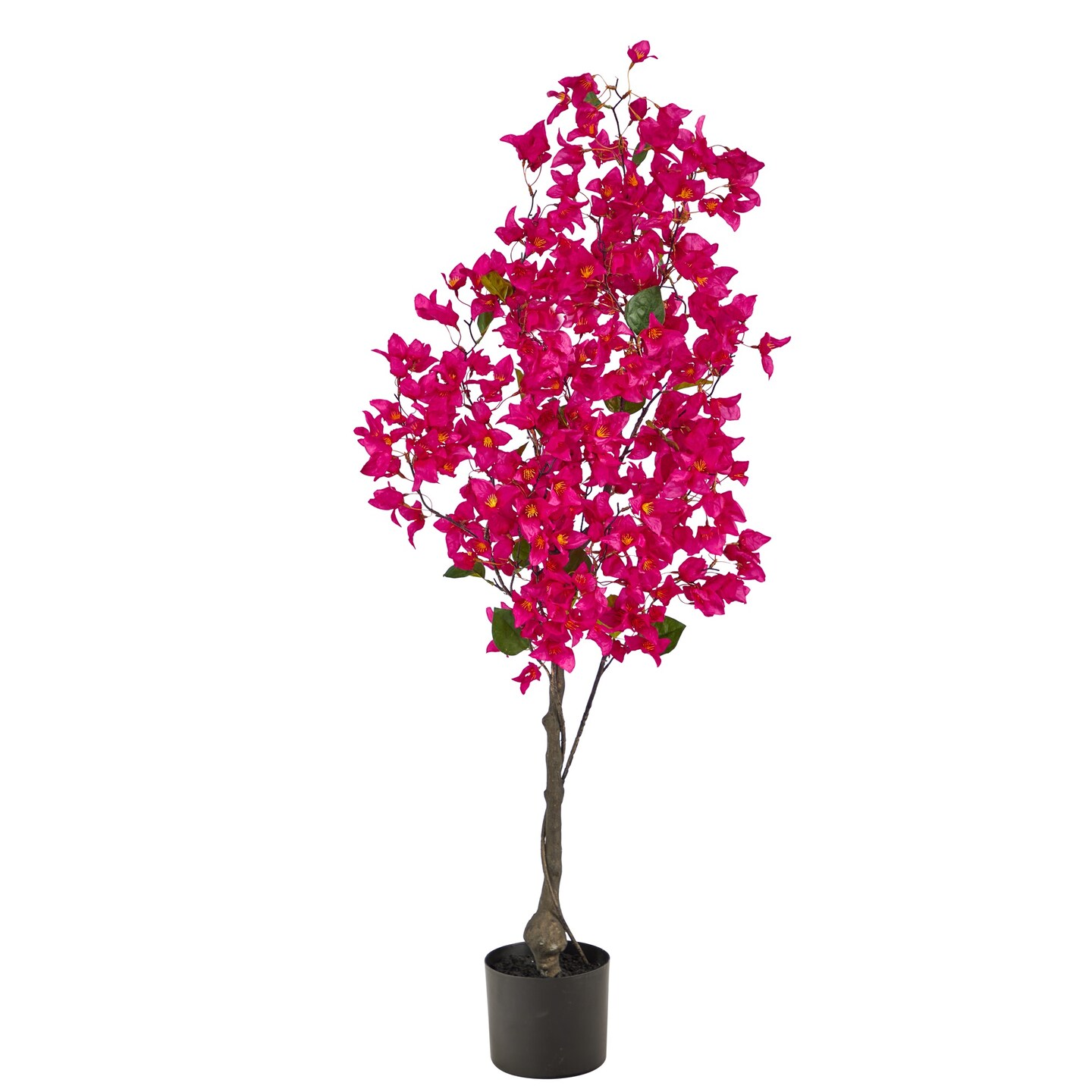 Nearly Natural 4' Pink Bougainvillea Artificial Tree in Black Nursery