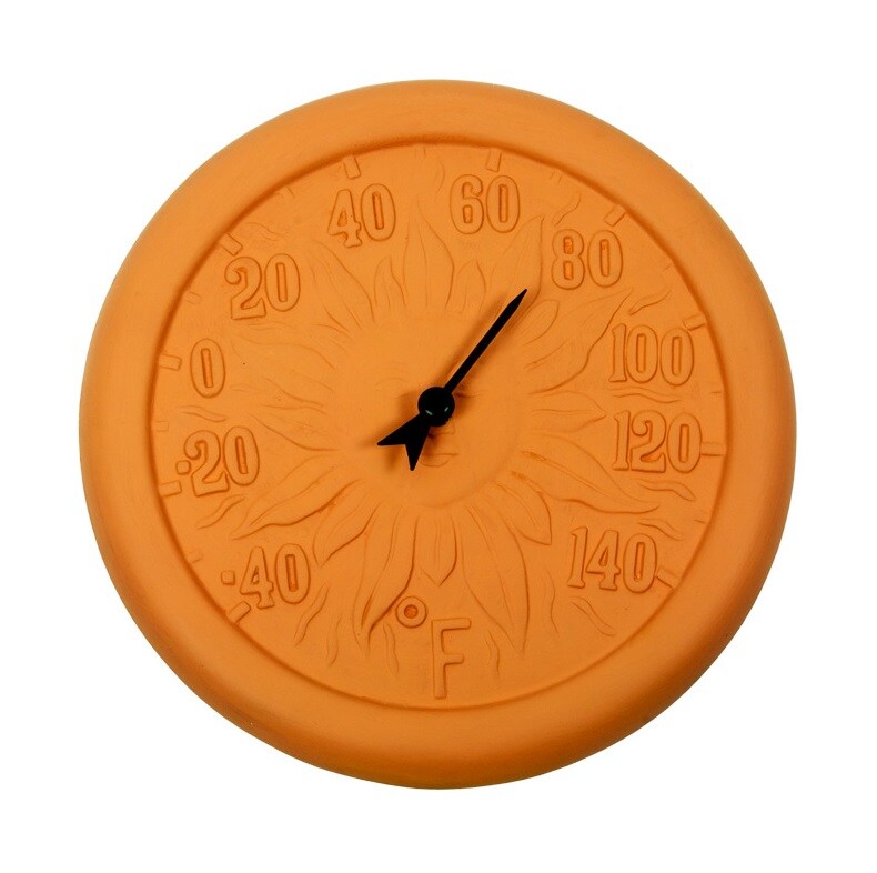Swim Central 12 Terra Cotta Embossed Sun Indoor or Outdoor Wall Thermometer