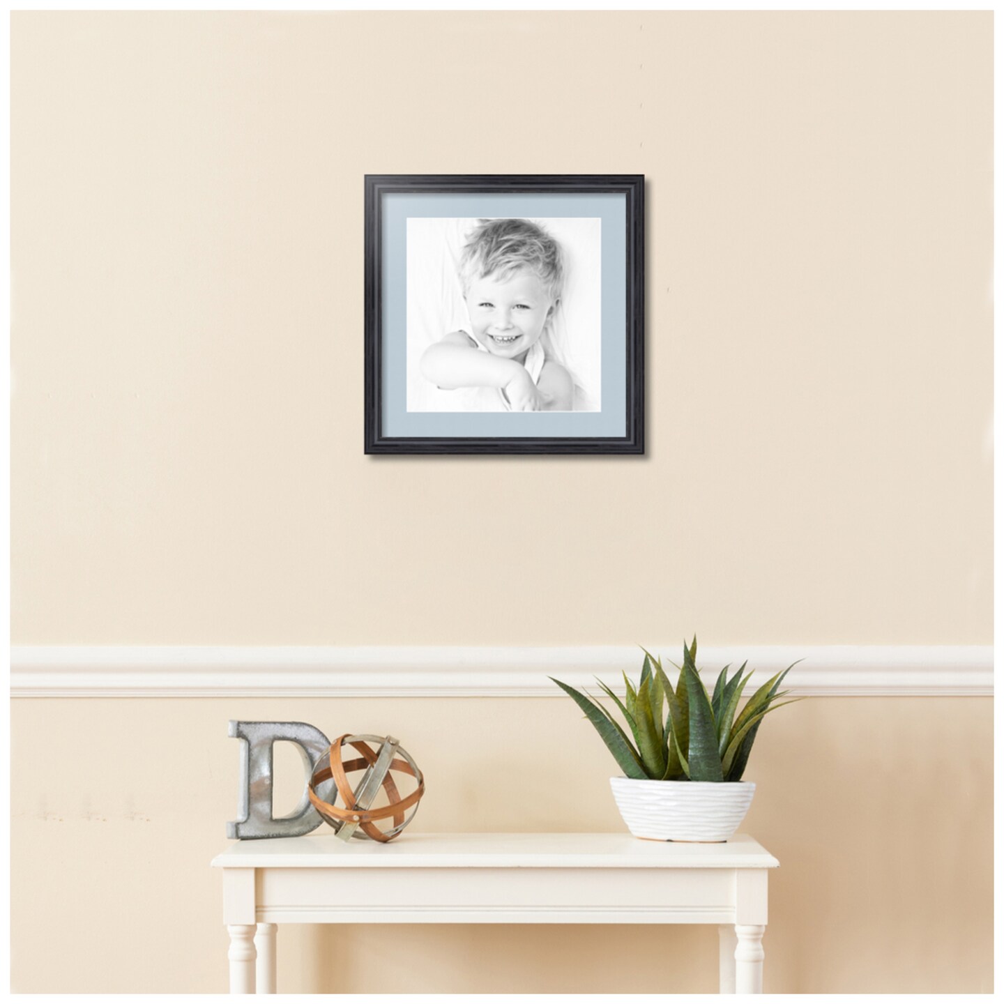 ArtToFrames 17x17" Matted Picture Frame with 13x13" Single Mat Photo Opening Framed in 1.25" Black and 2" Mat (FWM-4083-17x17)