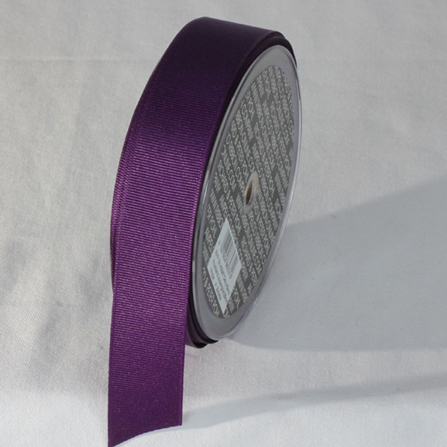 The Ribbon People Aubergine Purple Striped Pattern Woven Edge Ribbon 1&#x22; x 22 Yards