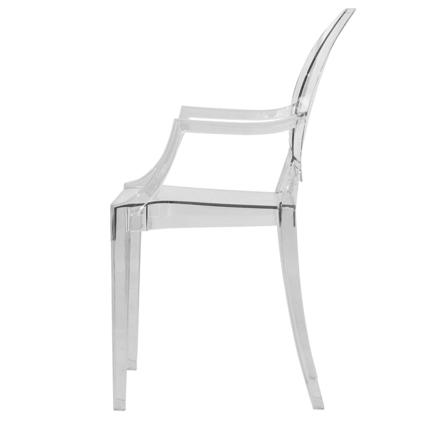 LeisureMod Carroll Modern Acrylic Chair - Clear
