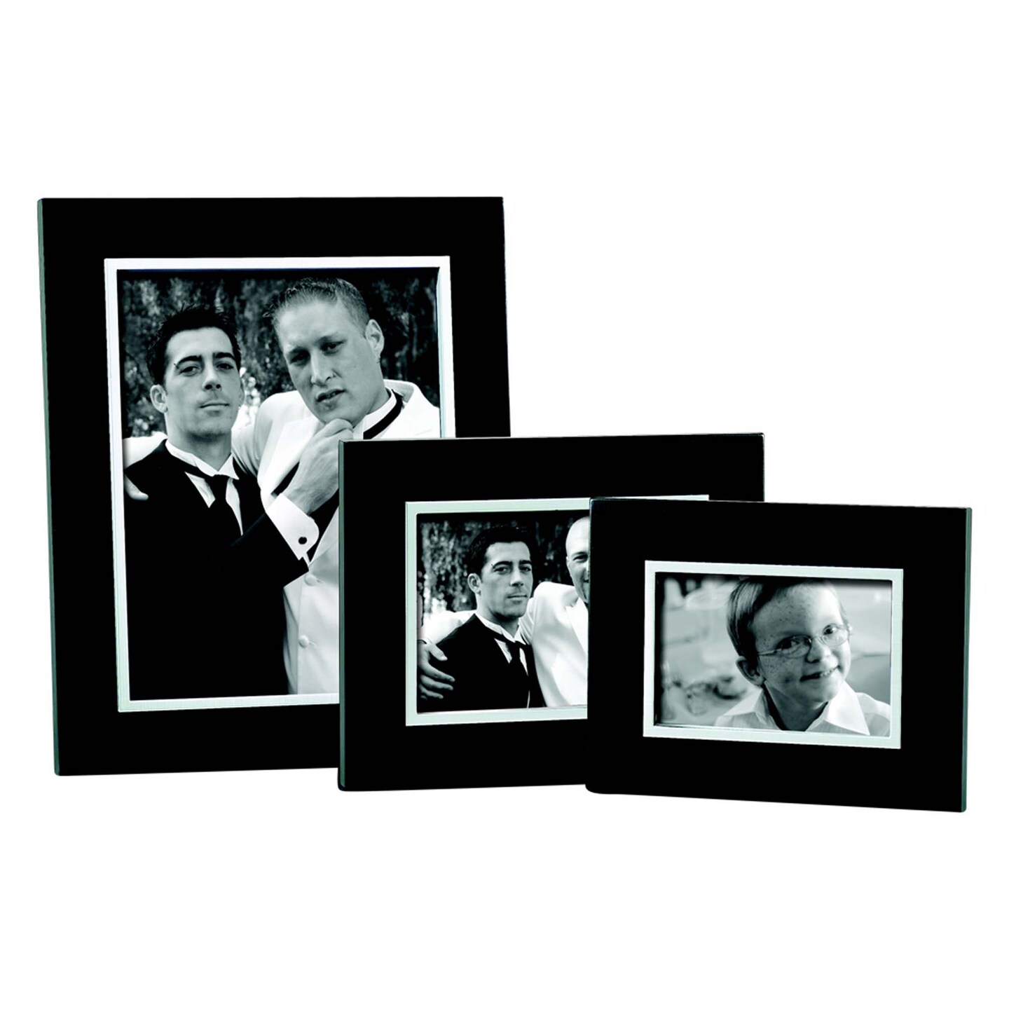 Contemporary Home Living 10" Black Photo Frame With Silver Inner Trim