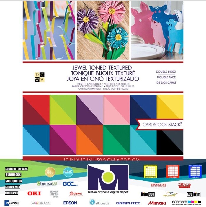 DCWV&#xAE;&#xFE0F; Jewel Toned Double Sided Textured Paper Pad, 12&#x22; x 12&#x22; PS-005-00492