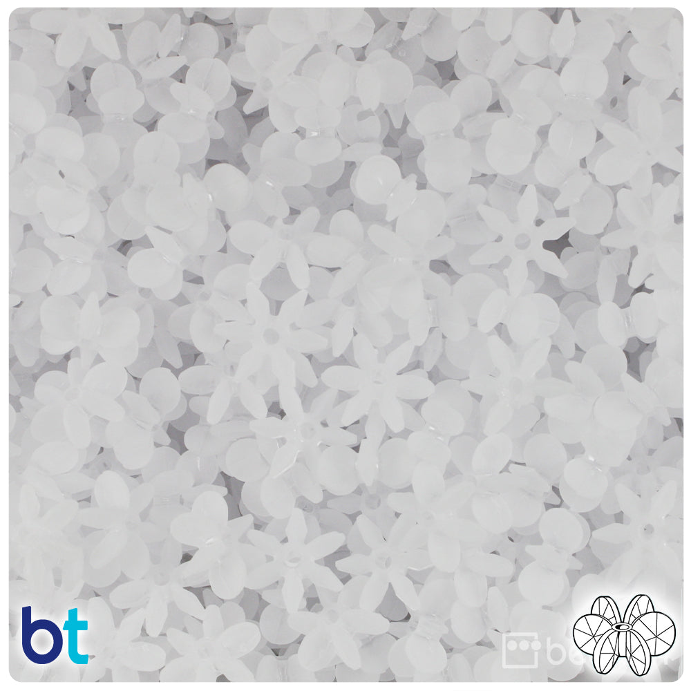BeadTin Ice Frosted 12mm SunBurst Plastic Craft Beads (450pcs)