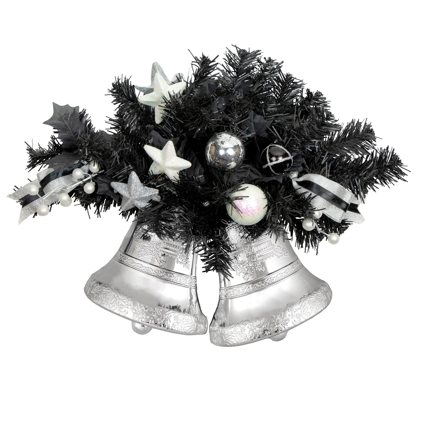 Northlight 18&#x22; Decorated Black Pine Artificial Christmas Swag with Bells