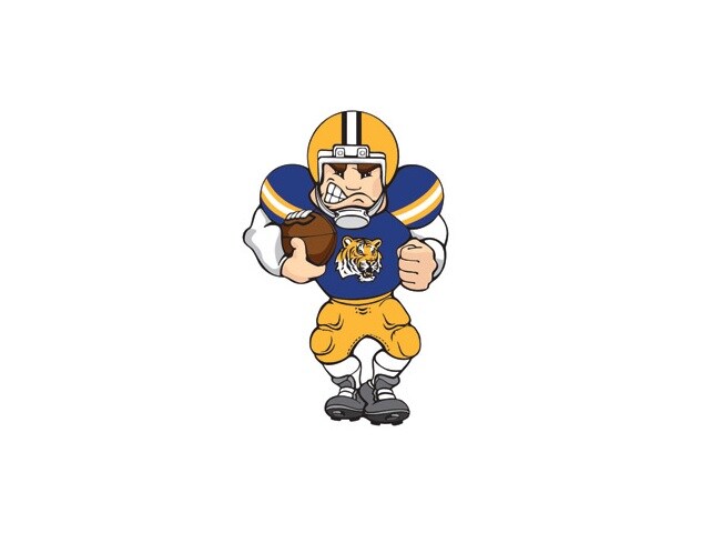 Scottish Christmas Lighted NCAA LSU Tigers Football Player Window Decoration #2651 - 20&#x22;