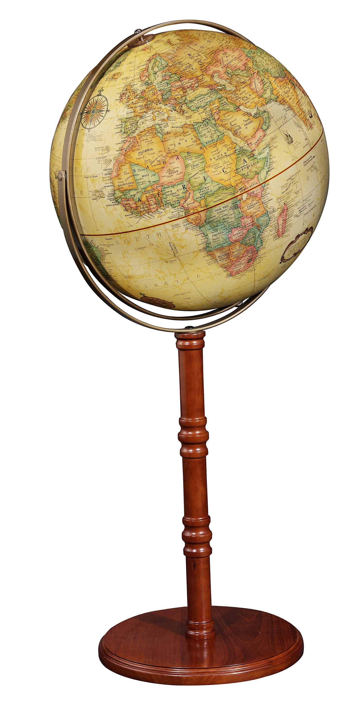 The Commander II 16" Diameter Floor Standing World Globe