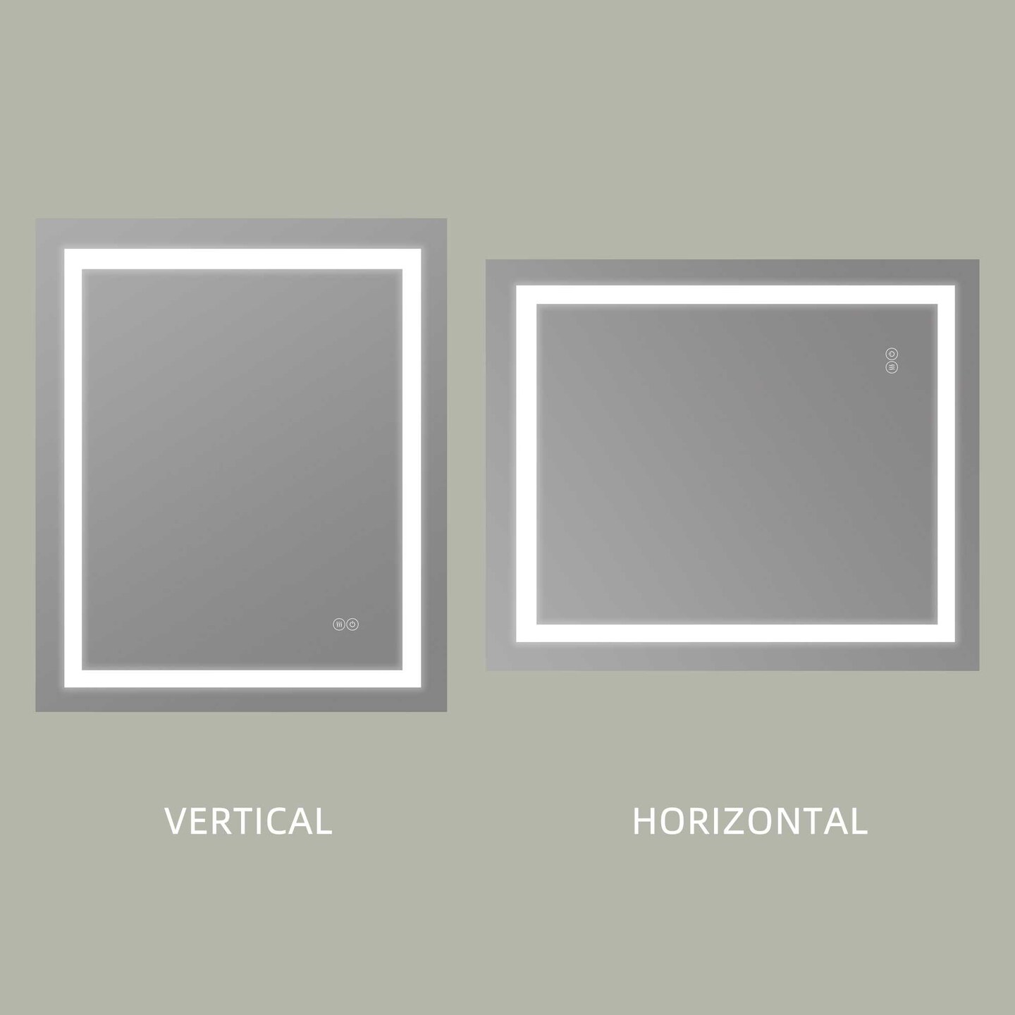 Superior Rectangular Frameless Anti-Fog Wall Bathroom Vanity Mirror in Silver