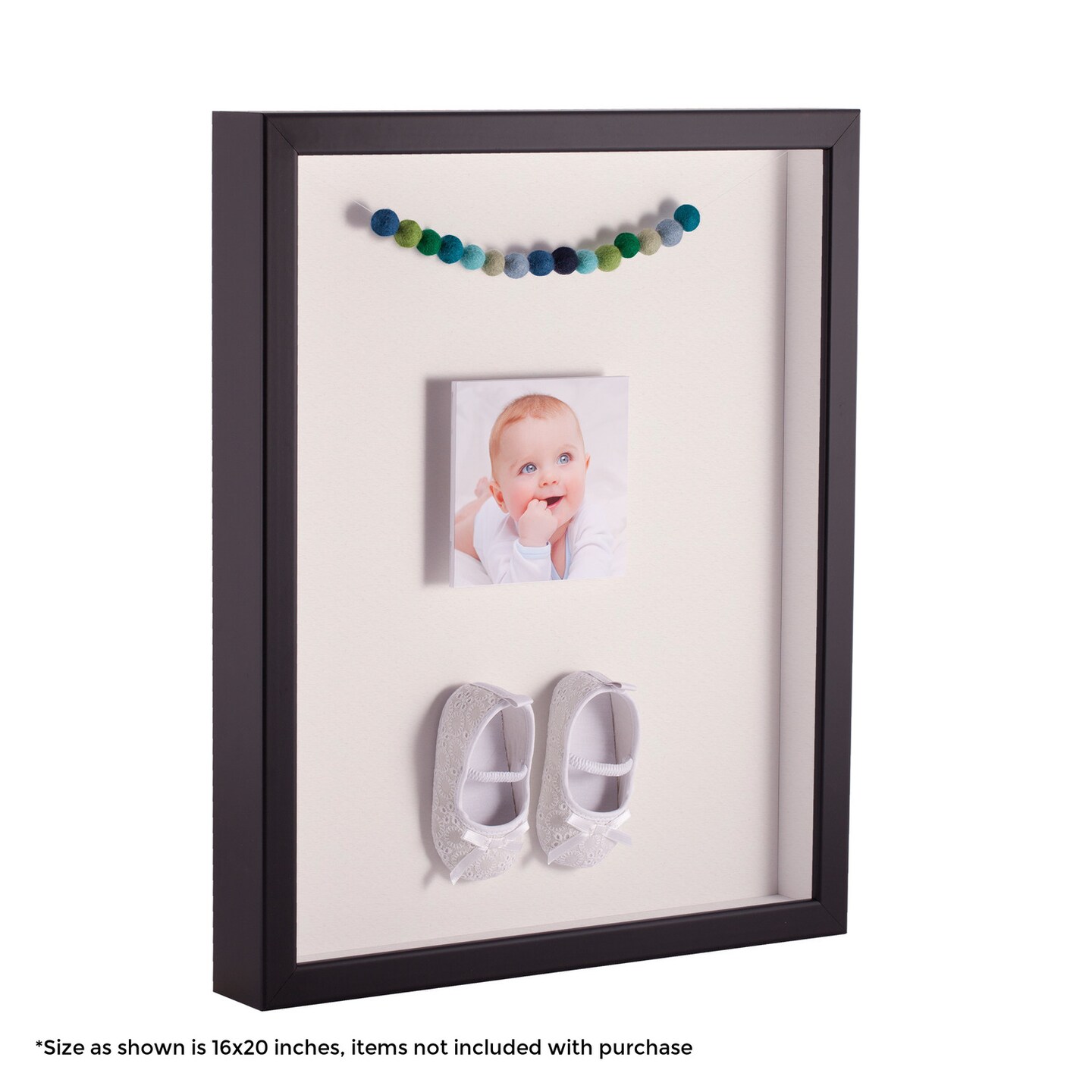 ArtToFrames 11x17 Inch Shadow Box Picture Frame, with a Satin Black Tall 1.00" Wide Shadowbox frame and Super White Mat Backing (4654)