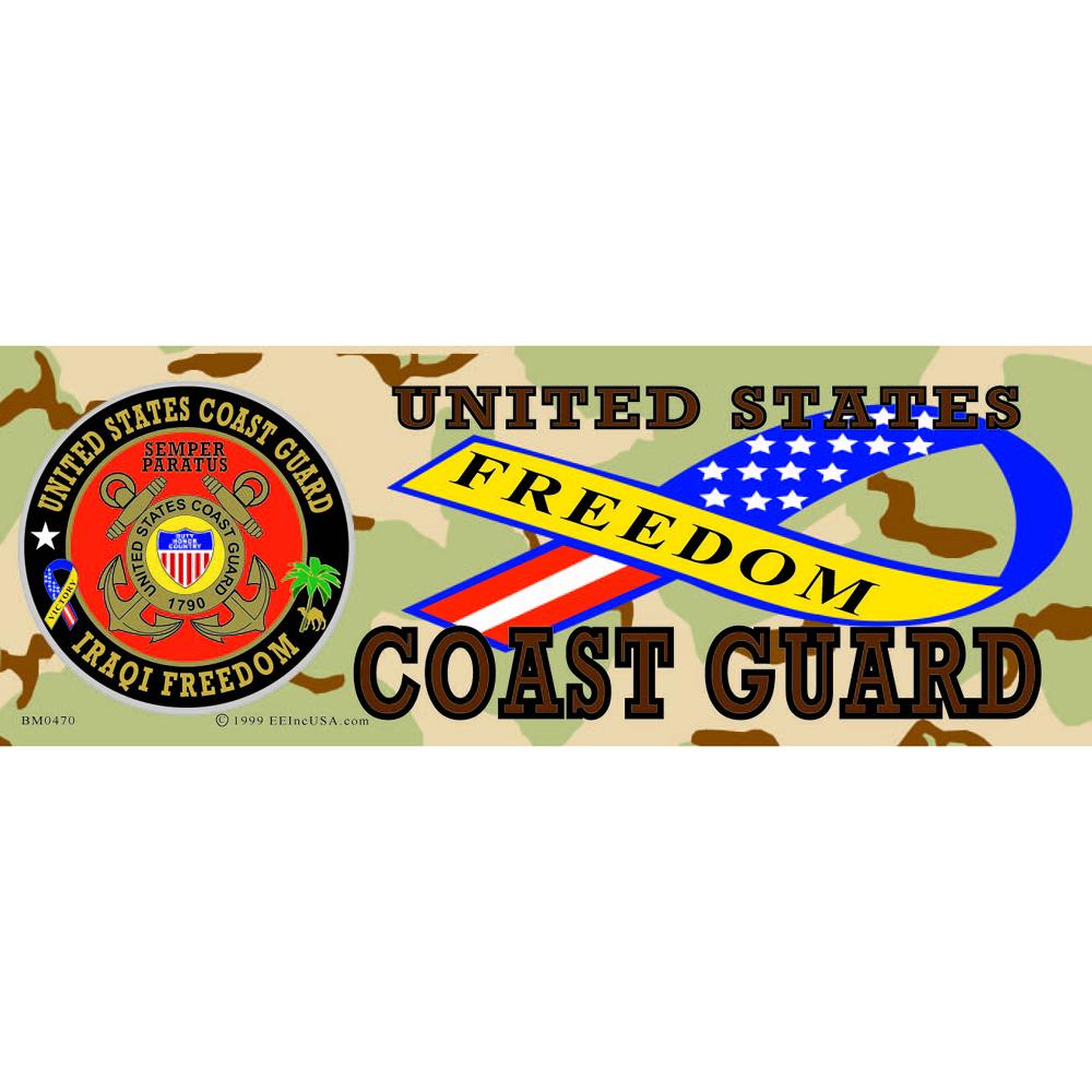 United States Coast Guard Iraqi Freedom Bumper Sticker 3-1/4&#x22;X9&#x22;