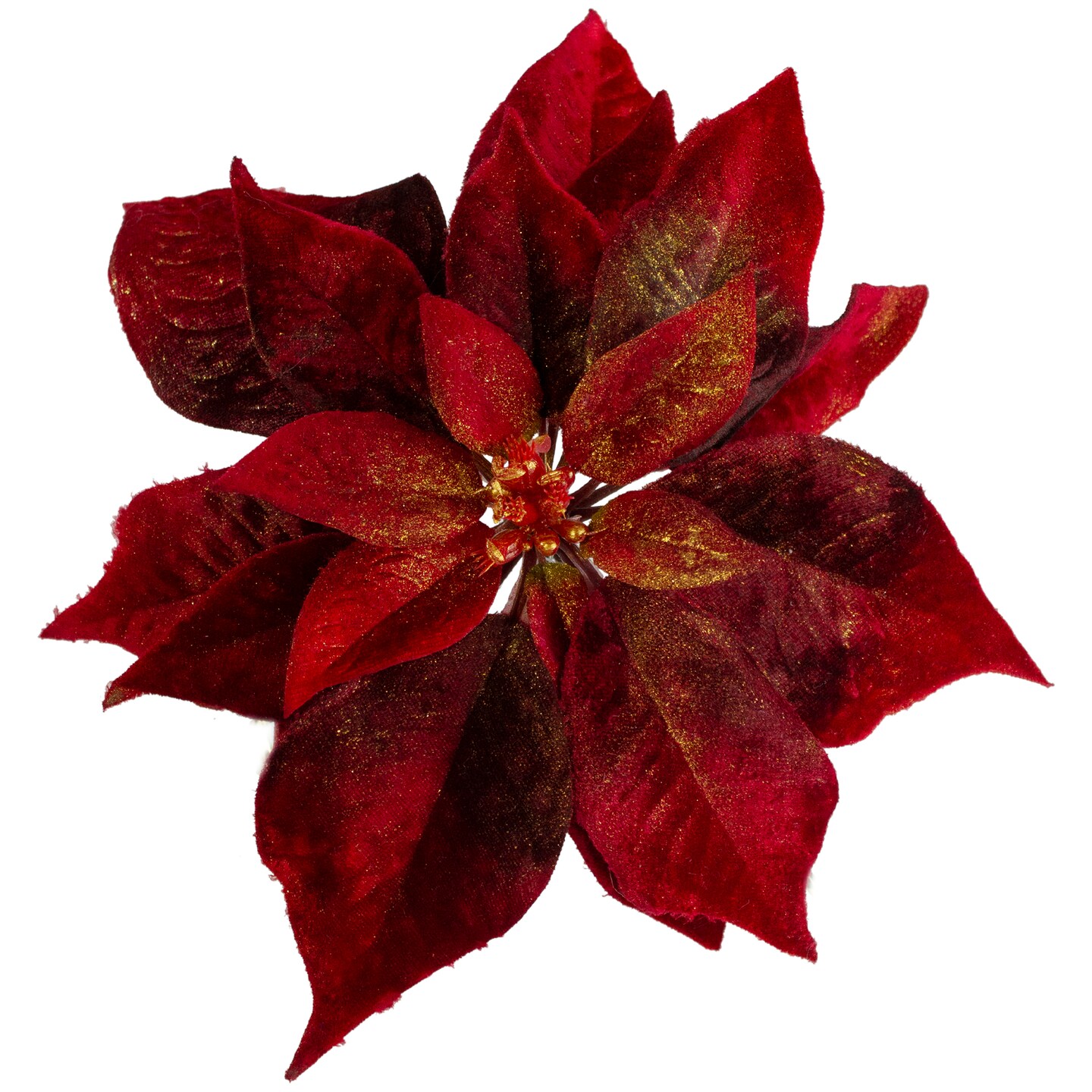 Northlight 9&#x22; Red Artificial Poinsettia Clip-On Christmas Ornament