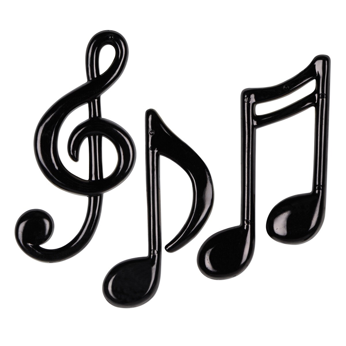 Beistle Club Pack of 36 Molded Shiny Black Musical Note Decorations 4.5&#x22;- 5.5&#x22;