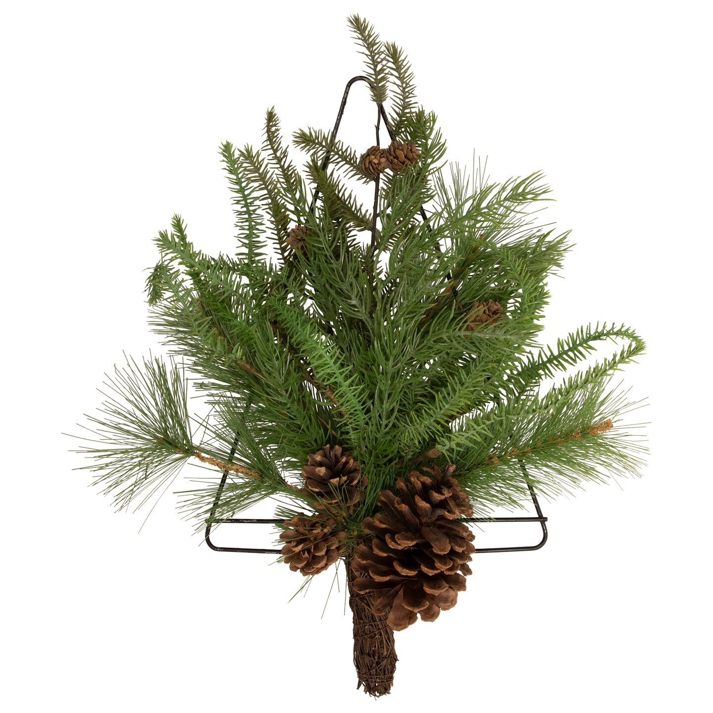 Northlight 21&#x22; Pine Christmas Tree Wall Hanging Decoration with Pinecones