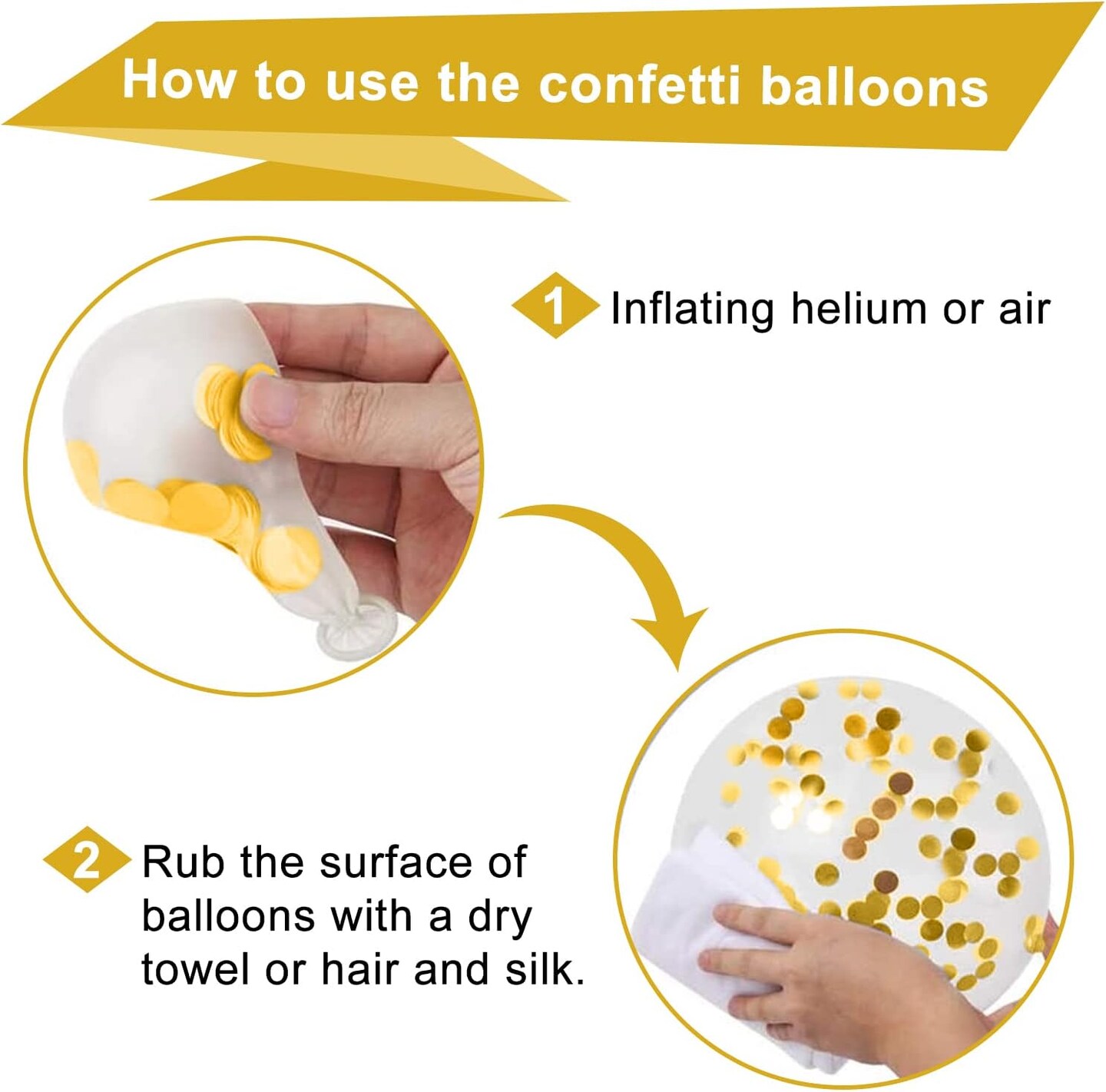 90Pcs Gold and White Confetti Balloons, 12 Inches Gold Glitter Balloons, White Metallic Glod confetti Letax Balloons, Thicken Gold Glitter White Matte Party Balloons for Balloon Garland Arch