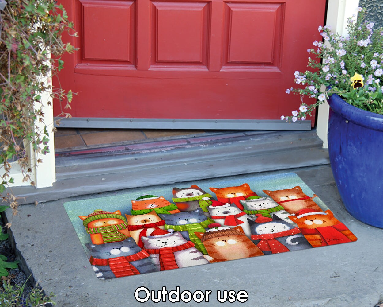Cat Caroling Door Mat (18 x 30&#x22;)