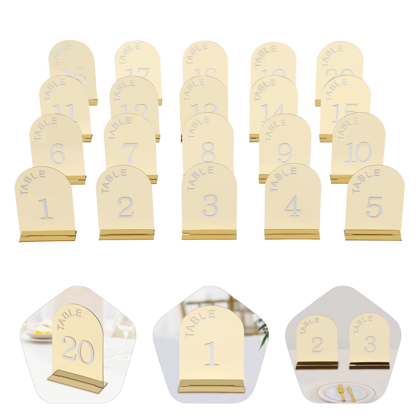 Kitcheniva 20 Gold Table Numbers Acrylic Party Table Numbers