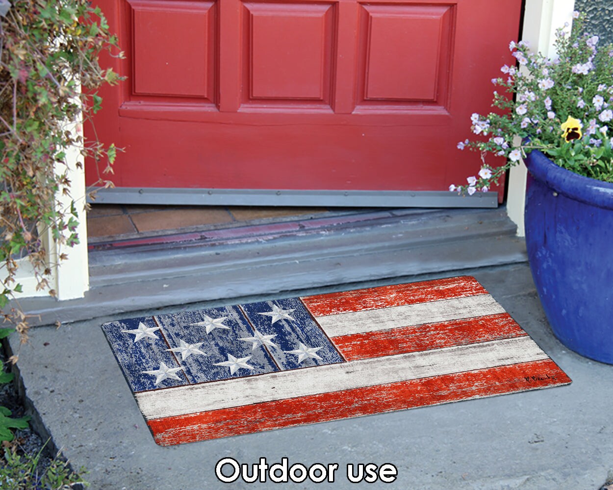 Rustic Patriotic Door Mat (18 x 30&#x22;)