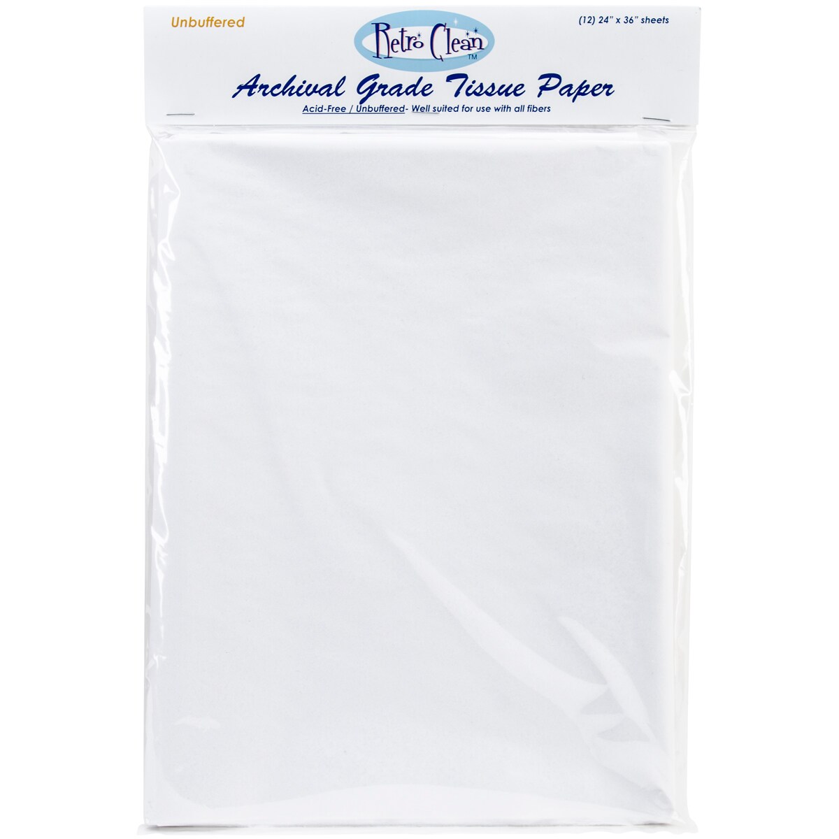 Retro Clean Archival Grade Tissue Paper - Unbuffered-24"X36" 12/Pkg