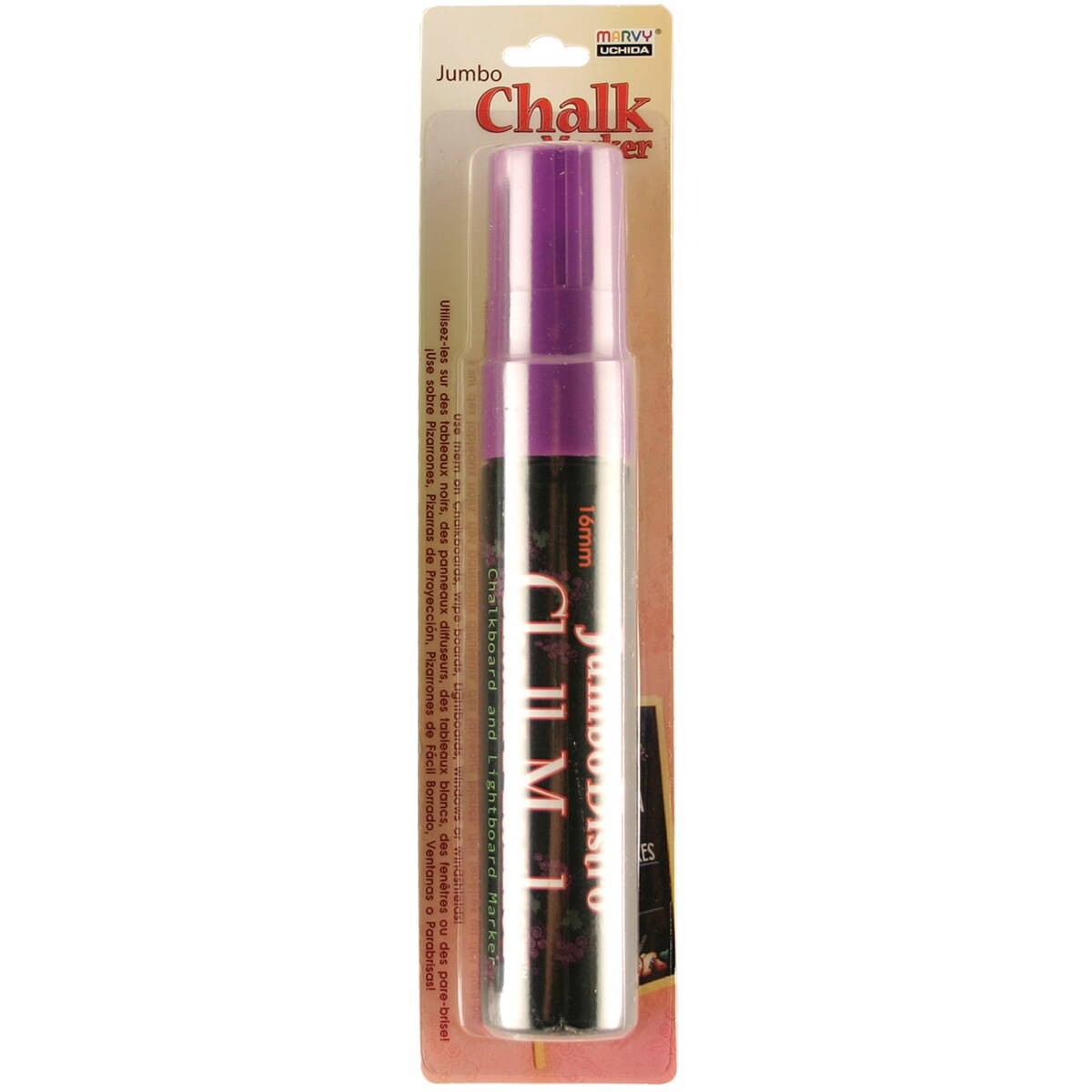 UCHIDA Bistro Chalk Marker - Fluorescent Violet Chisel Tip For Chalkboards & Glass