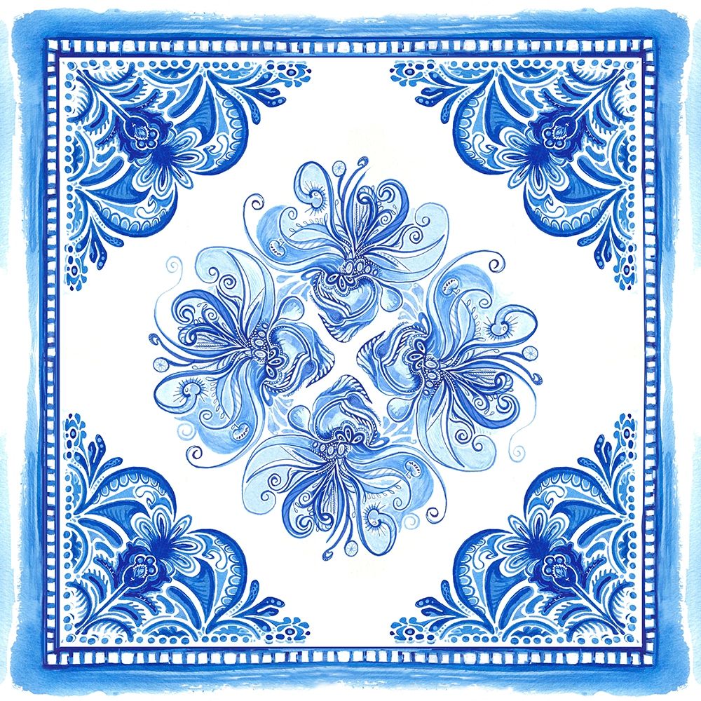Artisan Tile Blue I Poster Print by Diannart Diannart # 12595