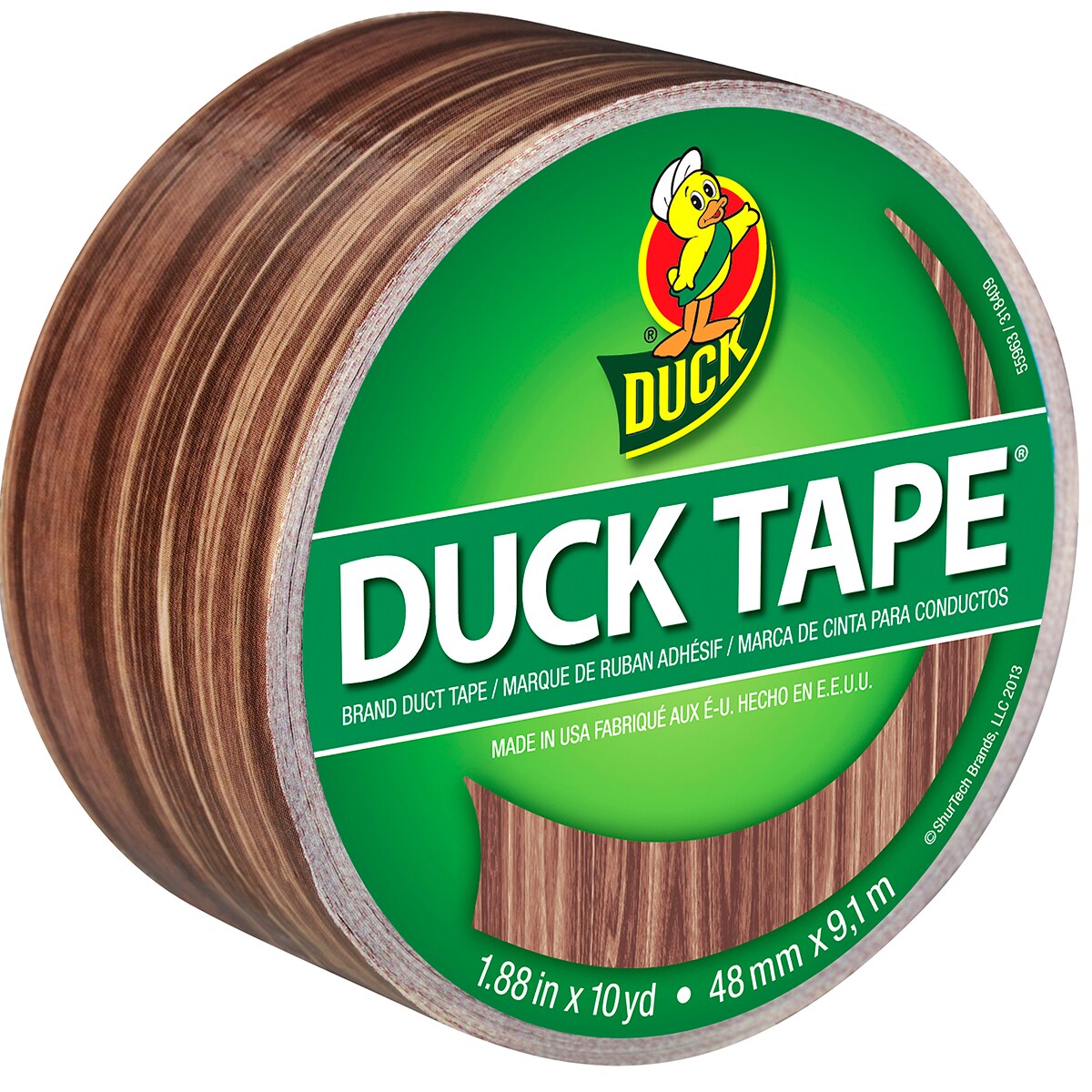 Duck Patterned Duck Tape 1.88&#x22;X10yd-Woodgrain