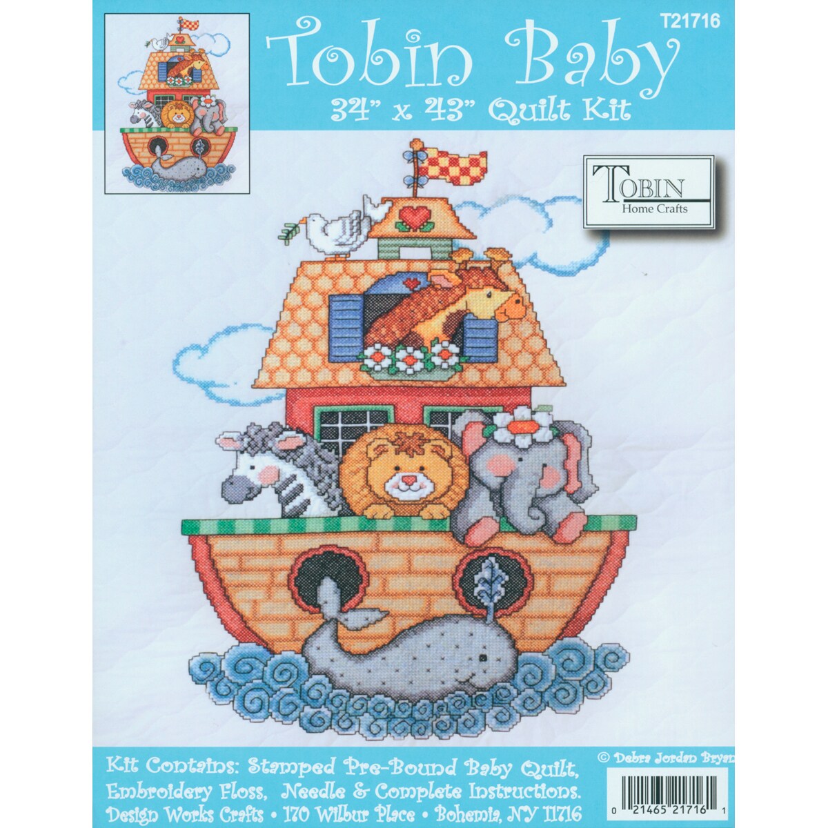 Design Works Toy Box Baby Quilt Stamped Cross-Stitch Kit