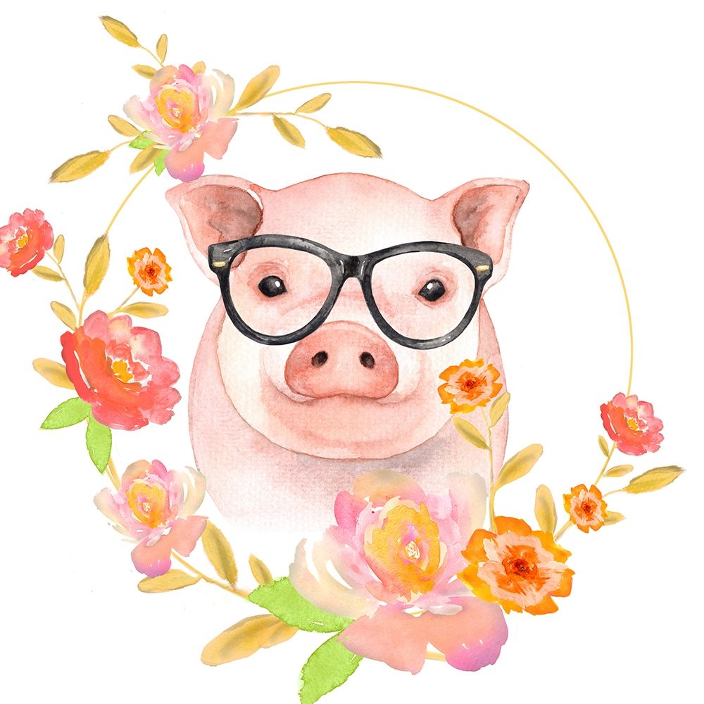 HAPPY LITTLE PIG Poster Print by Atelier B Art Studio - Item # VARPDXBEGCHA22