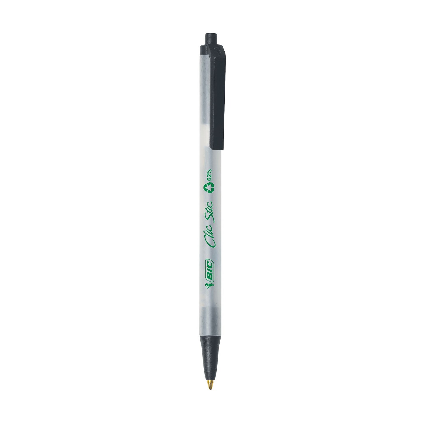 BIC Ecolutions Clic Stic Ballpoint Pens, Medium Point (1.0mm), 48-Count Pack, Retractable Ball Point Pens Made from 78% Recycled Plastic